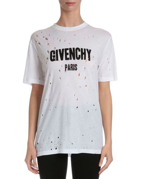 t-shirt givenchy femme|Givenchy distressed t shirt.